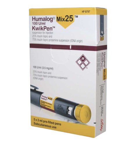 humalog mix 25 kwik pen dose 100 u/ml