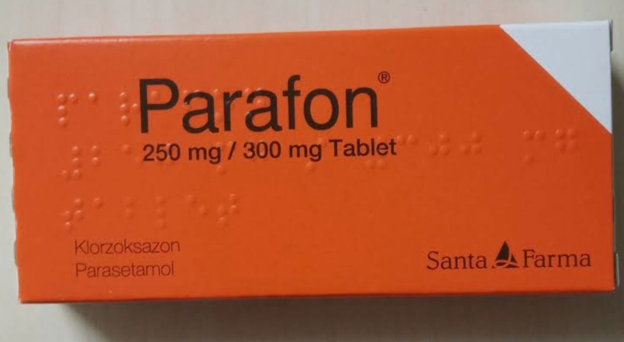 Parafon 250 mg/300 mg 20 tablets (Paracetamol + Chlorzoxazone)